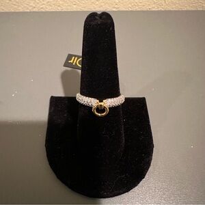 nOir Jewelry Gold and Silver Ring with Elegant Design